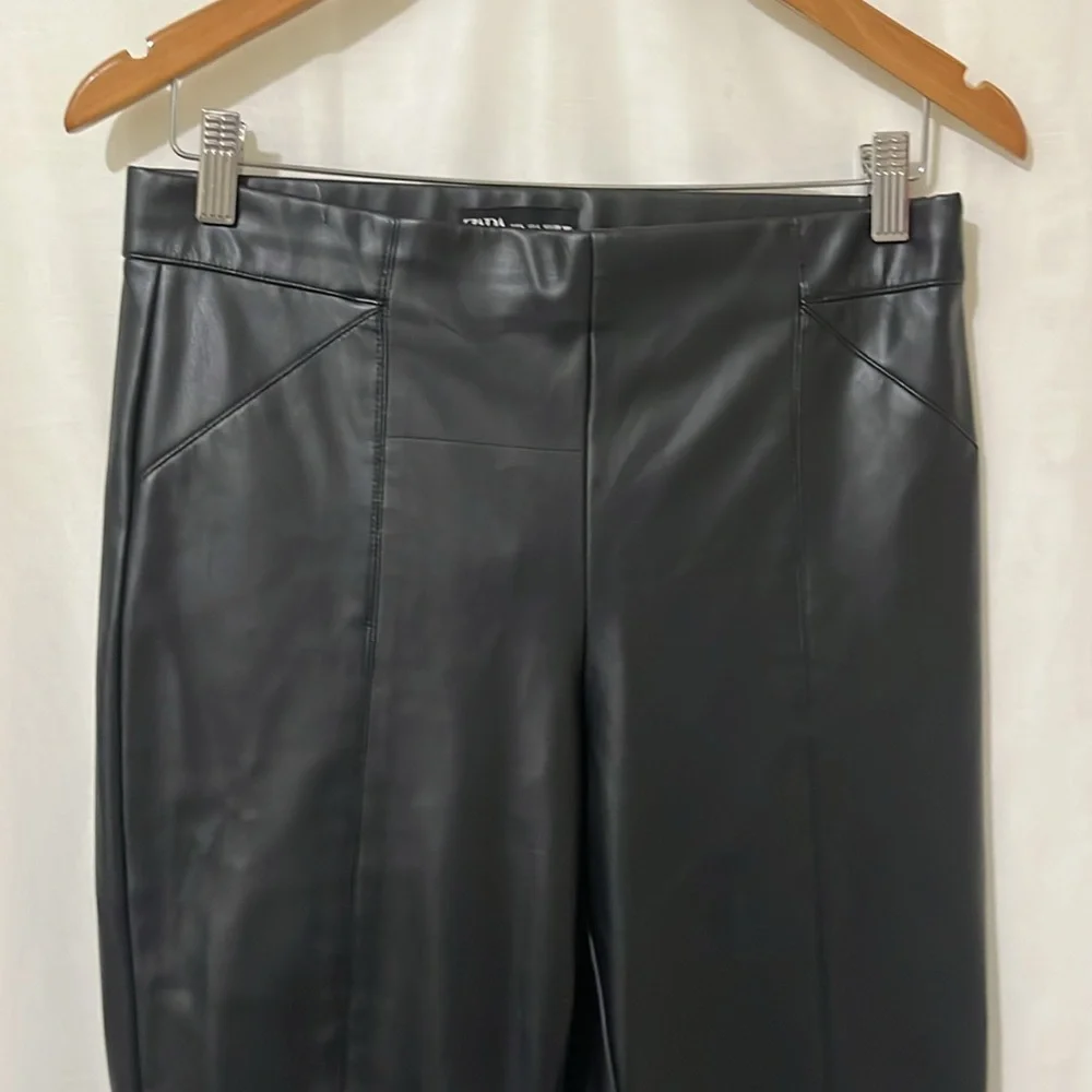 Zara Used Faux Leather Black Leggings